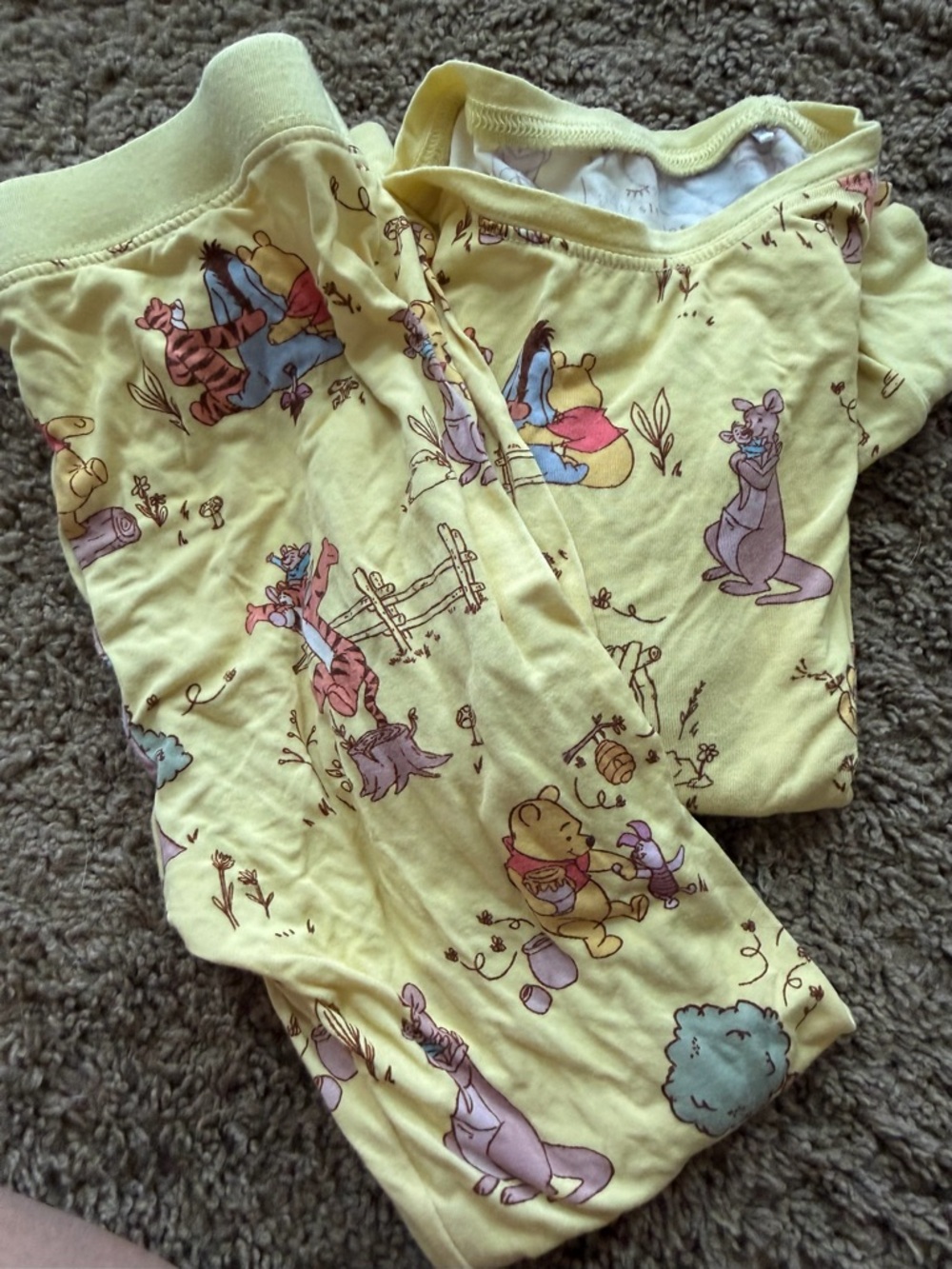 Little Sleepies Yellow Winnie the Pooh Print Pajama Set